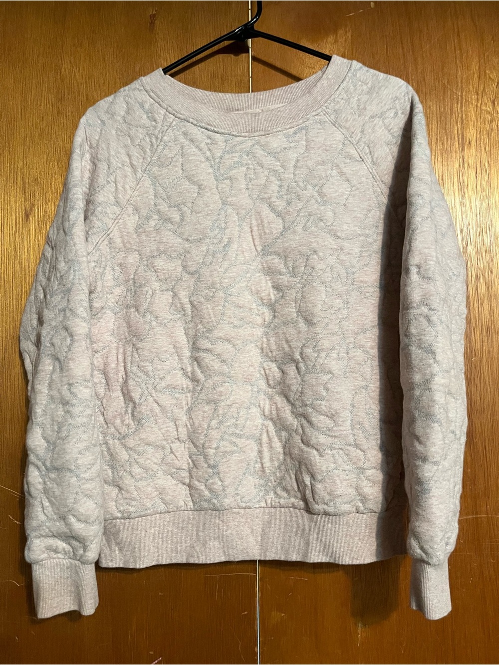 Prana women’s pink and silver quilted sweatshirt Small